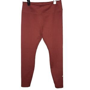 Nike Therma-Fit Leggings Pomegranate Logo Pocket Mid Rise Womens Size L Pink